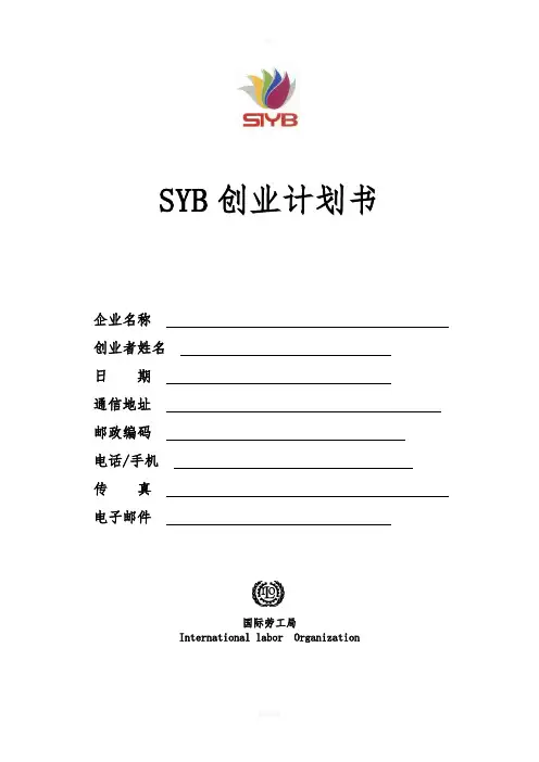 SYB创业计划书空白版