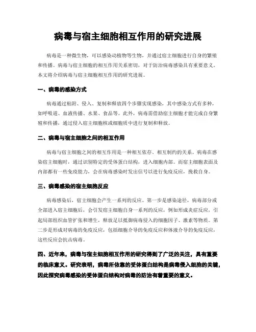 病毒与宿主细胞相互作用的研究进展