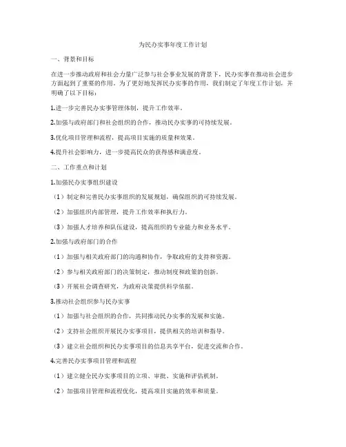 为民办实事年度工作计划