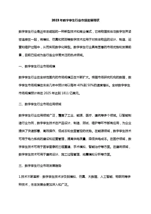 2023年数字孪生行业市场发展现状