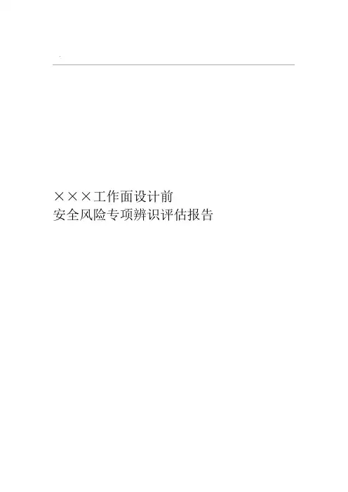 工作面设计前安全风险专项辨识评估实施报告