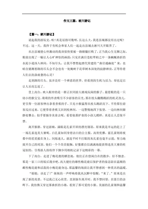 作文三篇：淅川游记