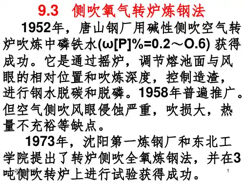 氧气顶底复吹转炉炼钢课件PPT