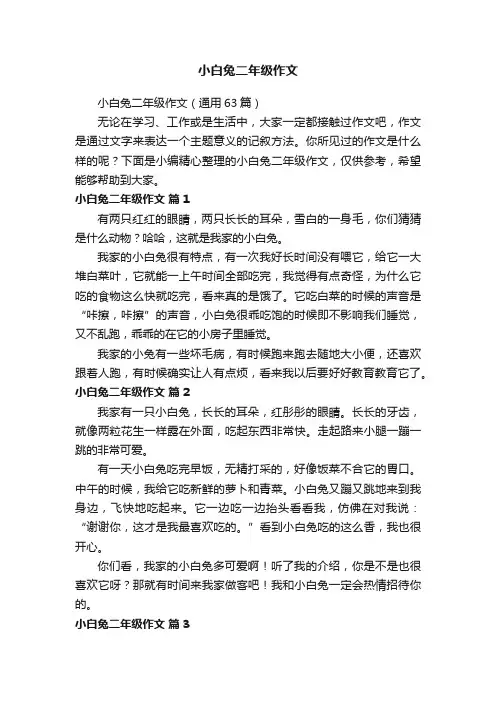 小白兔二年级作文（通用63篇）