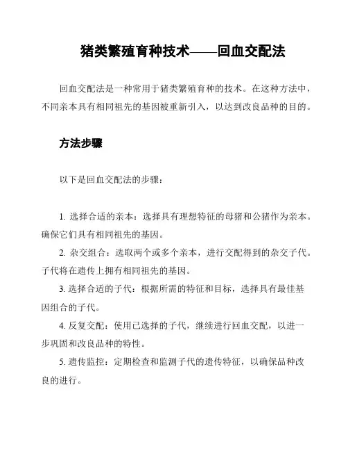 猪类繁殖育种技术——回血交配法