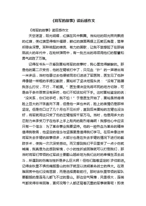 《将军的故事》读后感作文