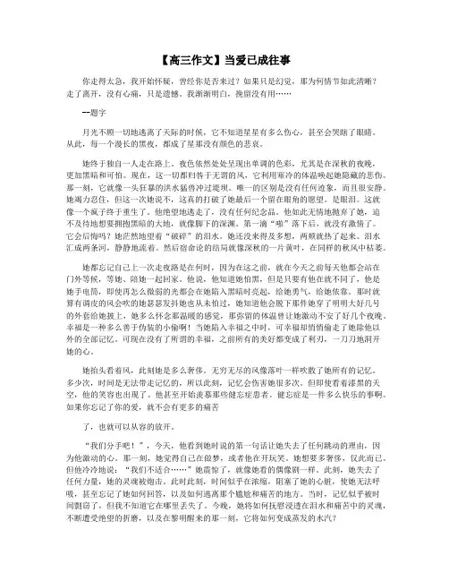 【高三作文】当爱已成往事