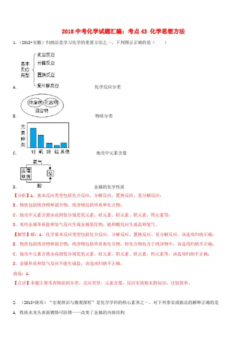 2018中考化学试题汇编考点43化学思想方法(含解析)