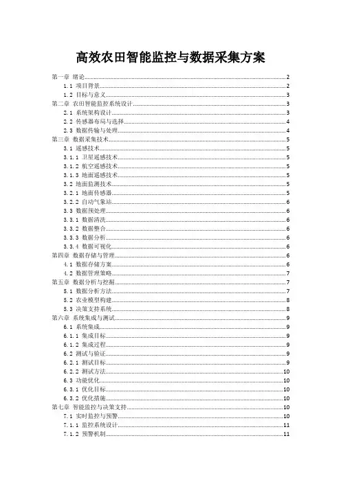 高效农田智能监控与数据采集方案