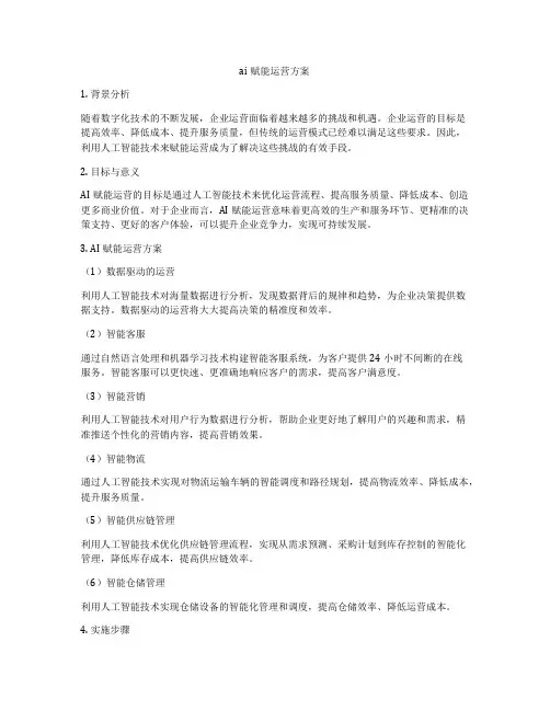 ai赋能运营方案