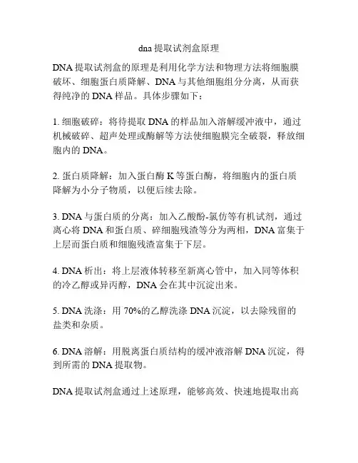 dna提取试剂盒原理