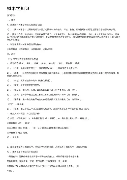 树木学知识——精选推荐