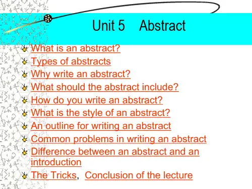 学术英语写作Unit-5----Abstract