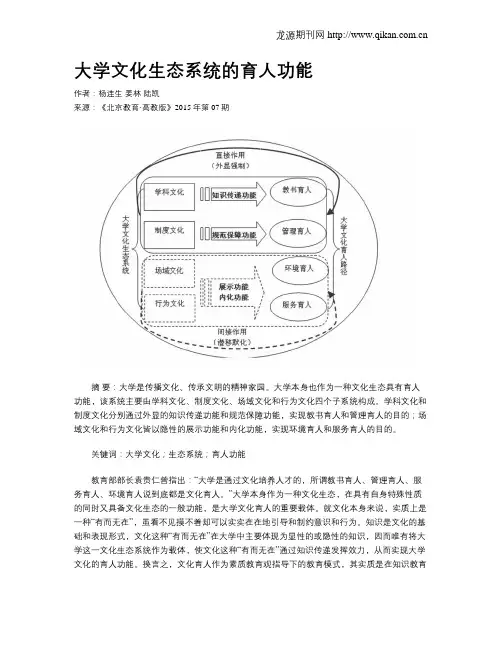 大学文化生态系统的育人功能