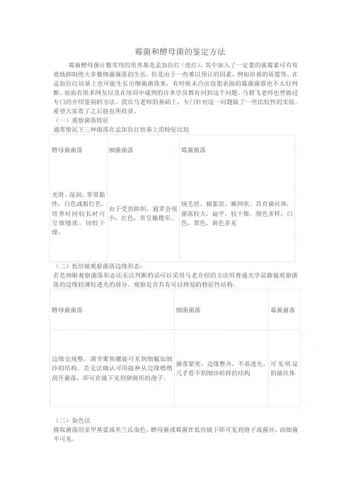 霉菌和酵母菌的鉴定方法(2016.10.12)