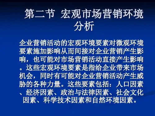 宏观市场营销管理知识环境分析