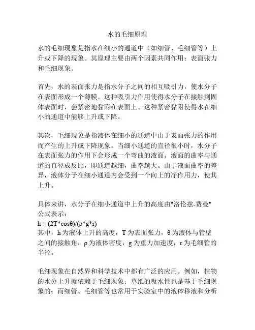 水的毛细原理