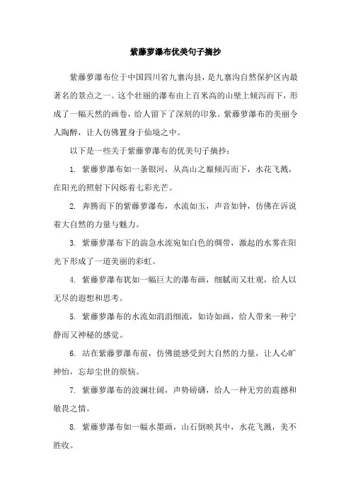 紫藤萝瀑布优美句子摘抄