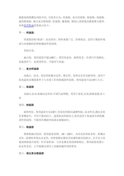 美孚油润滑脂的优缺点