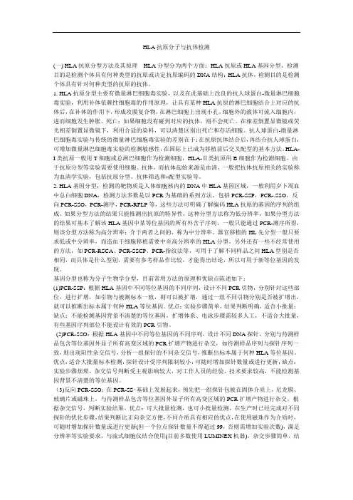 HLA抗原分子与抗体检测