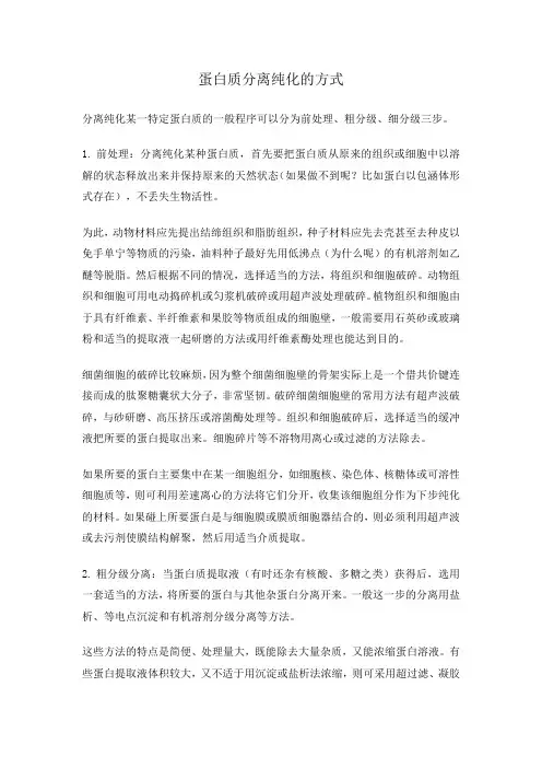 蛋白质分离纯化的方式