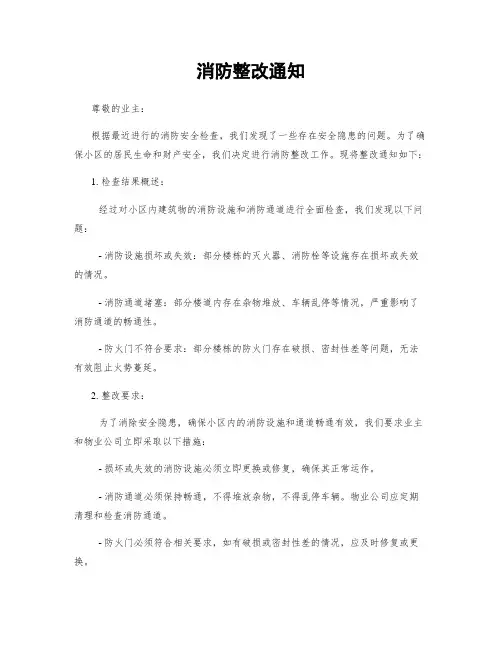 消防整改通知
