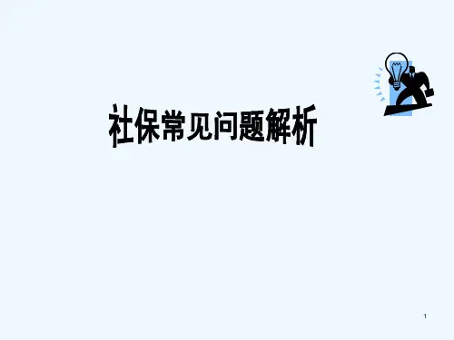 第13讲 政治经济学 社保常见问题 PPT