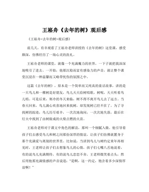 王崧舟《去年的树》观后感