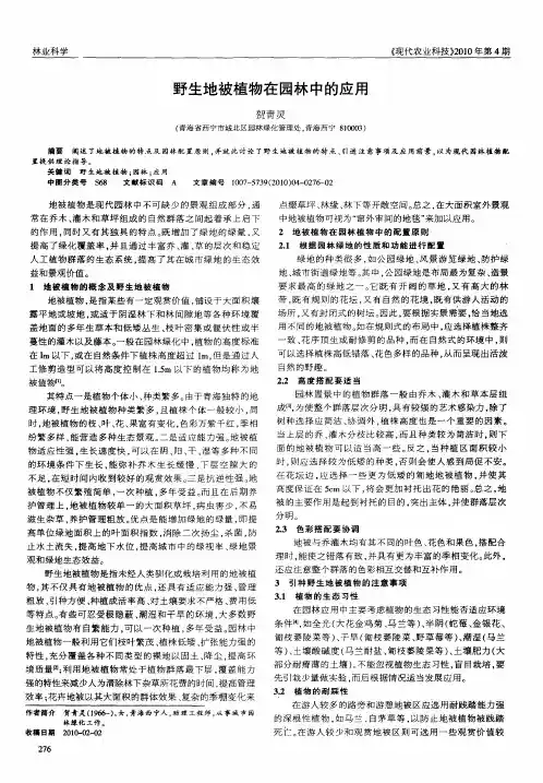 野生地被植物在园林中的应用