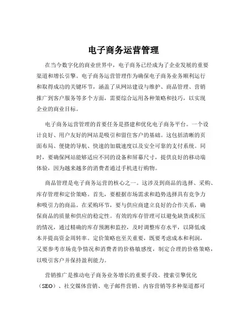 电子商务运营管理