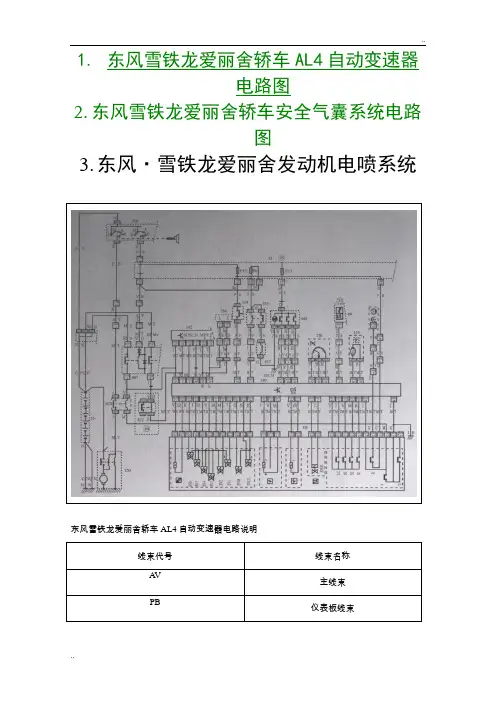 东风雪铁龙爱丽舍轿车发动机电喷系统