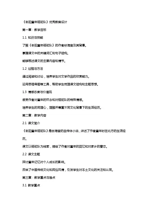 《冬阳童年骆驼队》教案设计