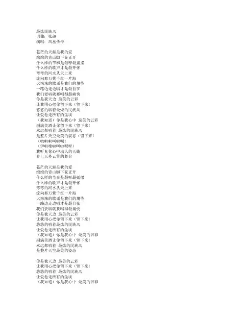 最炫民族风(歌词)