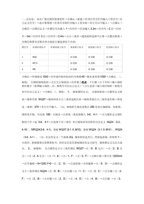 图形自动计算工程量操作流程