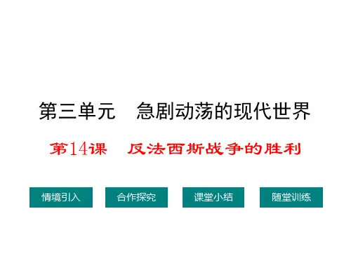 九年级历史下册第三单元第十四课反法西斯战争的胜利课件华东师大版