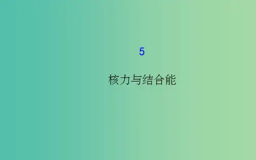 高中物理 19.5核力与结合能(探究导学课型)课件 新人教版选修3-5