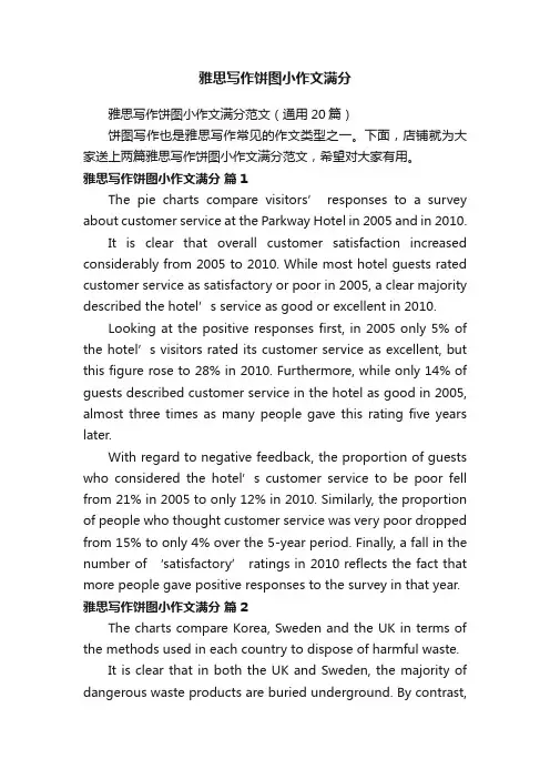 雅思写作饼图小作文满分