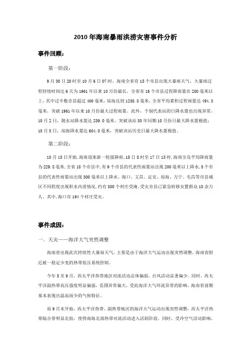 海南暴雨洪涝灾害