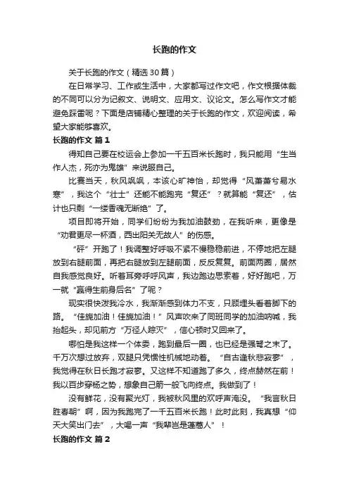 长跑的作文