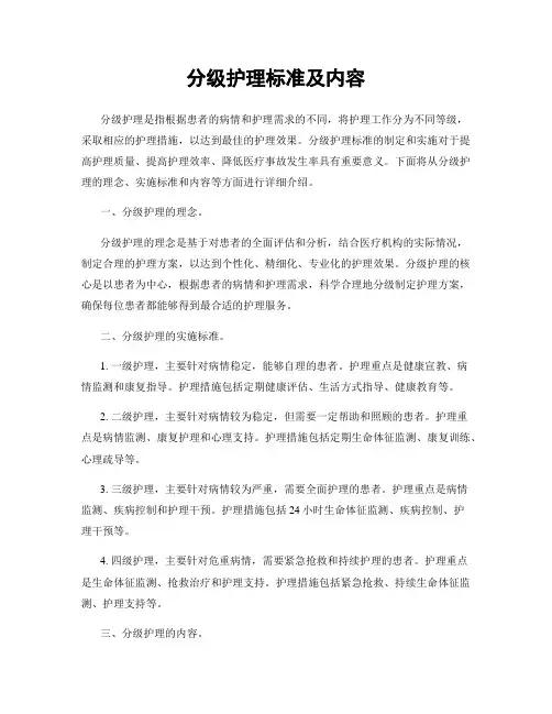 分级护理标准及内容