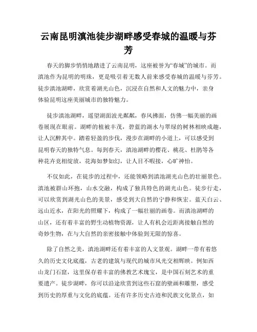 云南昆明滇池徒步湖畔感受春城的温暖与芬芳