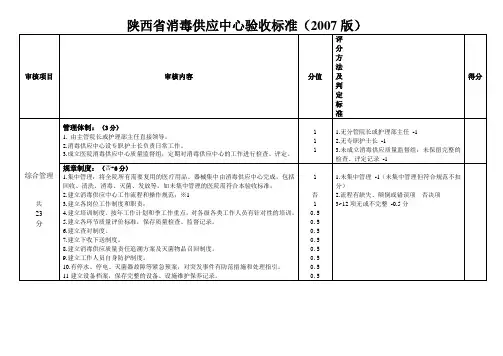 陕西消毒验收标准范文