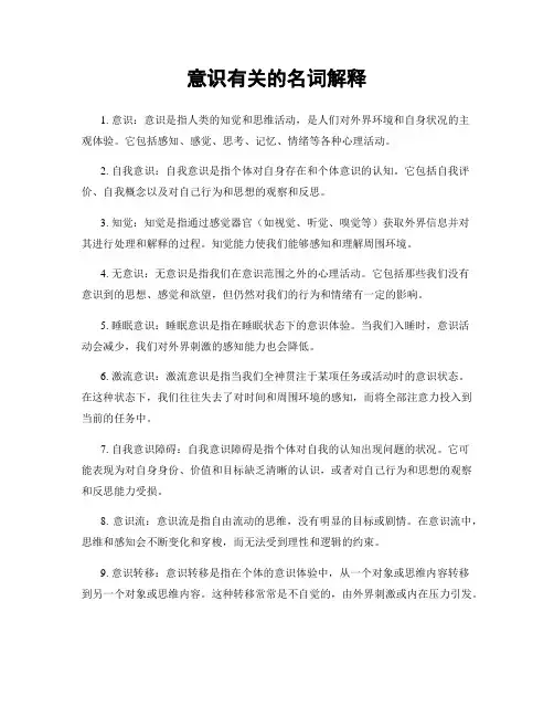 意识有关的名词解释