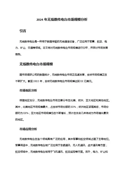 2024年无线数传电台市场规模分析