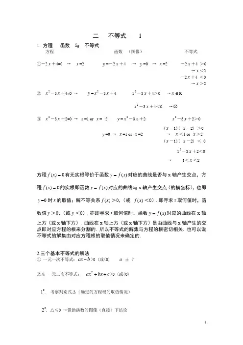 不等式的解法