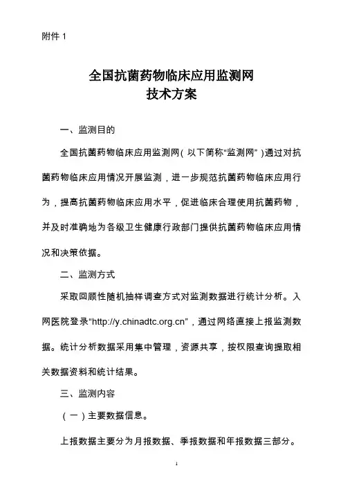 全国抗菌药物临床应用监测网技术方案
