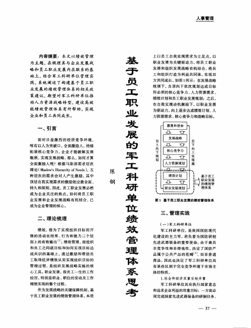 基于员工职业发展的军工科研单位绩效管理体系思考