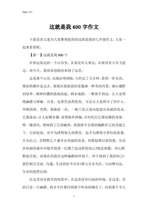 这就是我600字作文