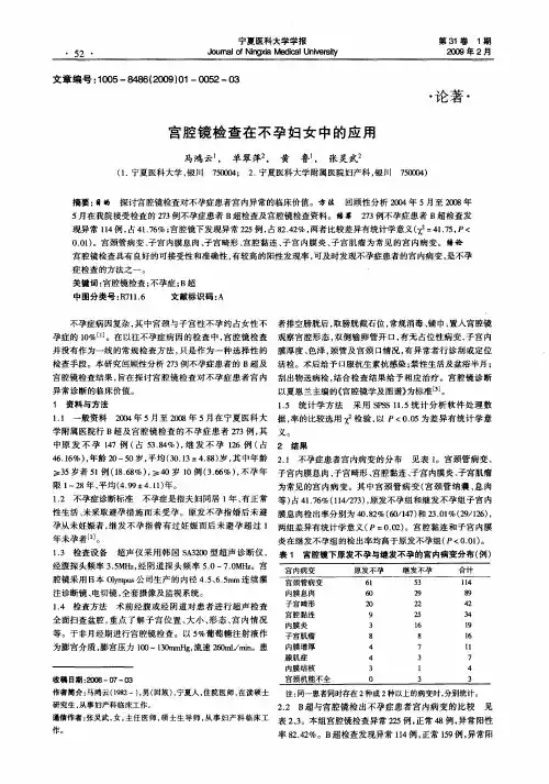 宫腔镜检查在不孕妇女中的应用