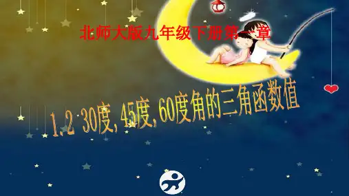 北师大版九年级数学下册《30°,45°,60°角的三角函数值》